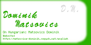 dominik matsovics business card